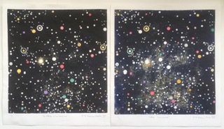 Image links to printst, The Universe, Paddy Hamilton, hand coloured print